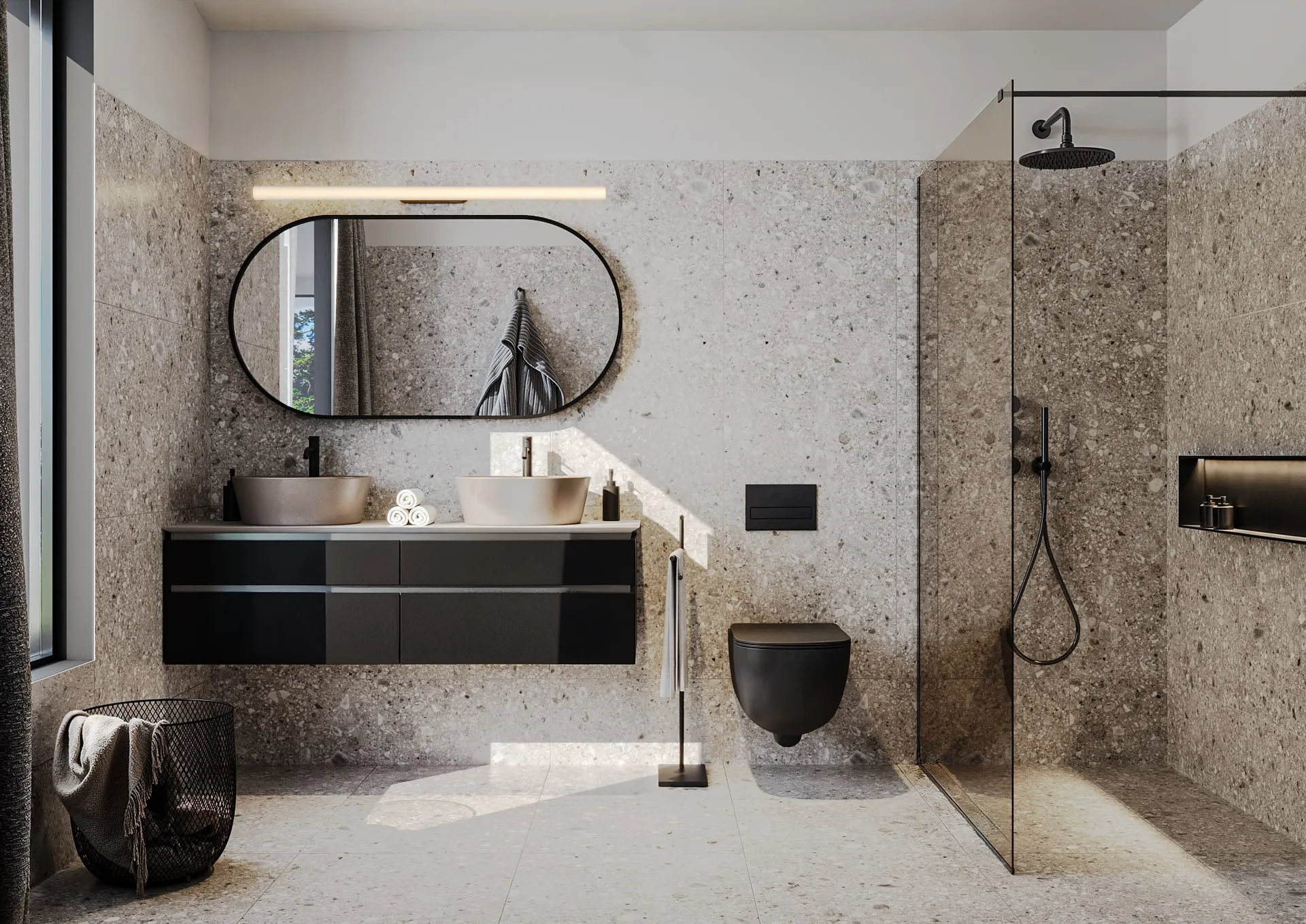 Salle de bains parentale